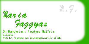 maria faggyas business card